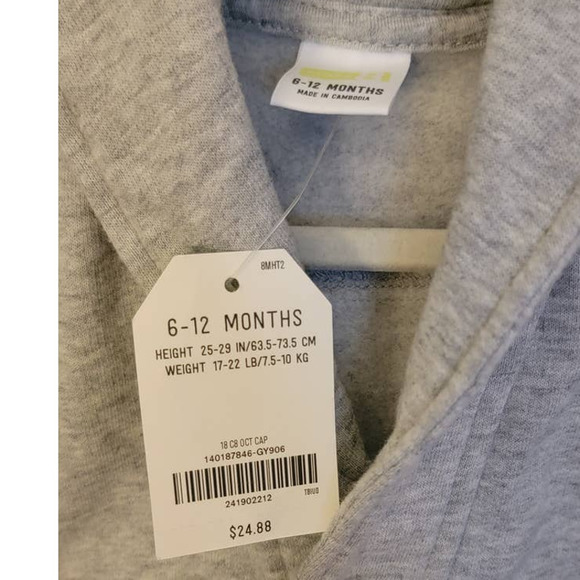 NEW! Shawl Collar Cardigan for Baby by Crazy 8 - Sz 6-12M - Grey - NWT - Picture 3 of 4